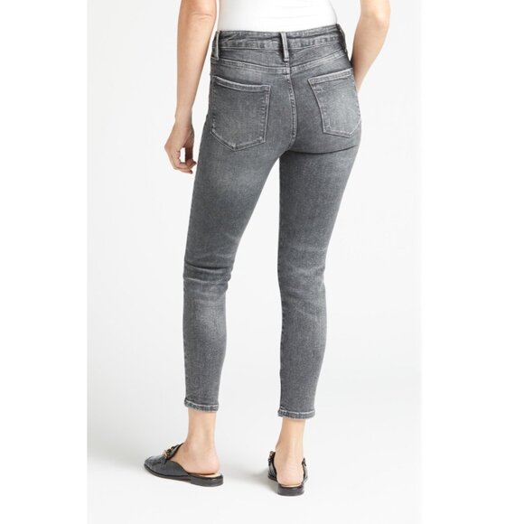 Frame Denim Womens Le One High Rise Skinny Jeans Crop Gray Hughes size 23-28 - Picture 2 of 13